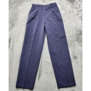 Vintage 80s Smart Parts Pants Womens 13 Blue High‎ Rise Pleated Straight Tapered